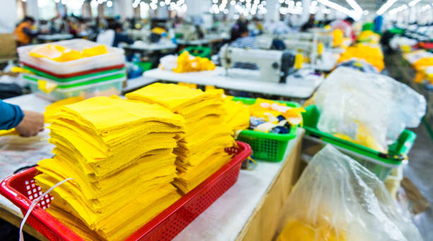istock Industrial size clothes factory in China 1415406011