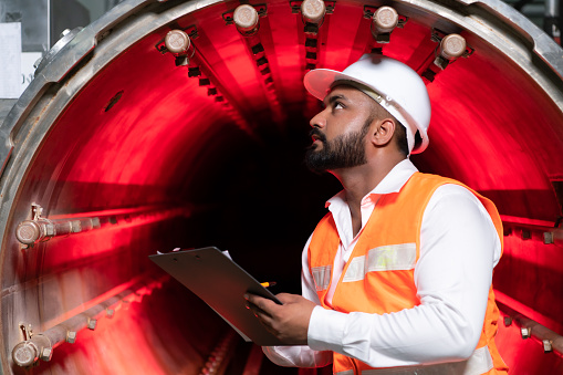 Chief Engineer of the Mechanical Plant Conduct inspection of the sterilization machine tunnel. To check the working condition of the machine to be ready before starting the machine to work