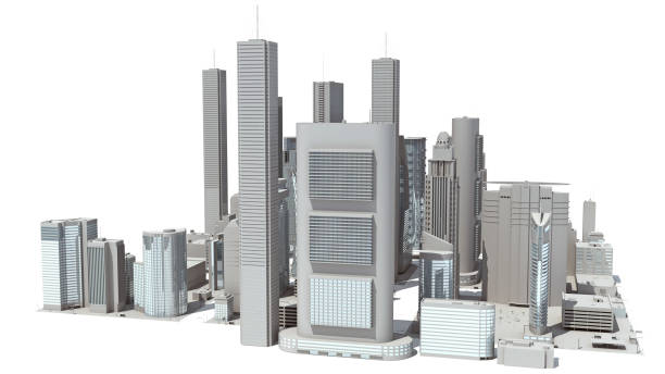 istock 3D rendering of modern Architectural city model on white background 1415420846