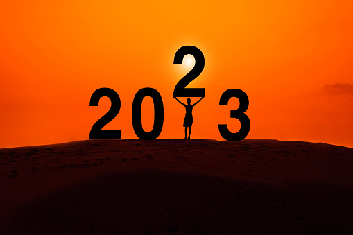 Silhouette woman in 2023 years
