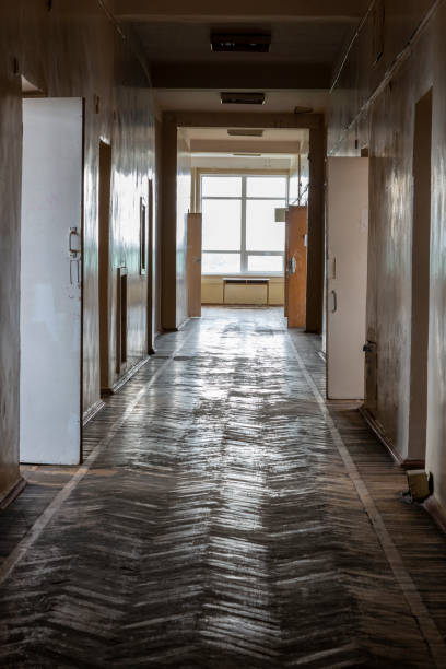 istock A fragment of a corridor with open doors to rooms 1415422889