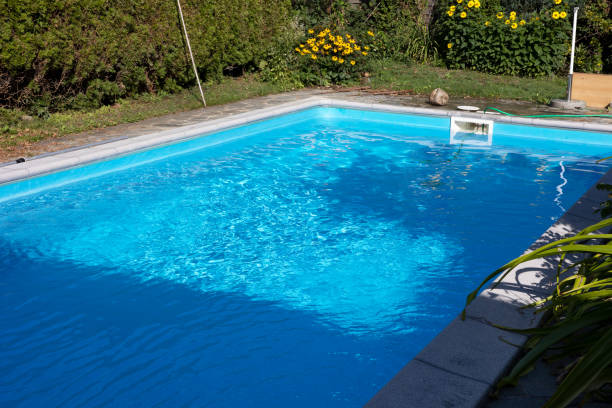 istock Swimming pool in the garden. 1415426325