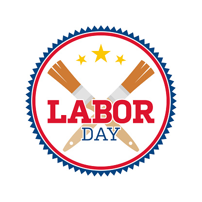 istock Happy Labor Day banner isolated on white background 1415426393