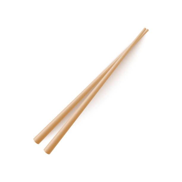 istock Wooden chopsticks in realistic 3d style, vector illustration isolated on white background. 1415429185