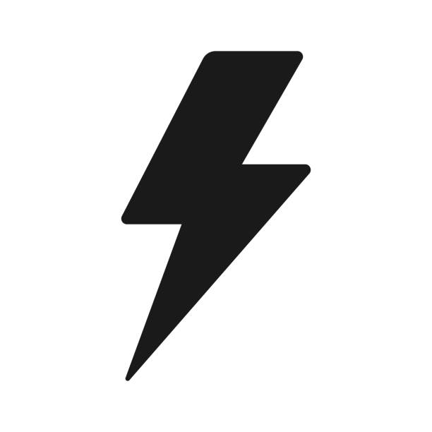 ilustraciones, imágenes clip art, dibujos animados e iconos de stock de icono de relámpago de energía. relámpagos, energía eléctrica ilustración vectorial - lightning