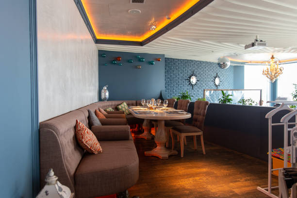 istock Interior of cozy luxury restaurant with original design 1415440038