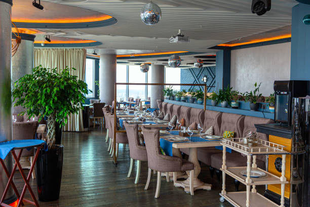 istock Interior of cozy luxury restaurant with original design 1415441684