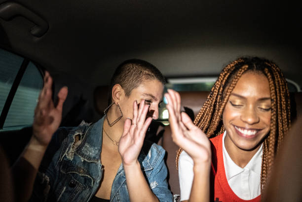 istock Friends singing in the car 1415444462