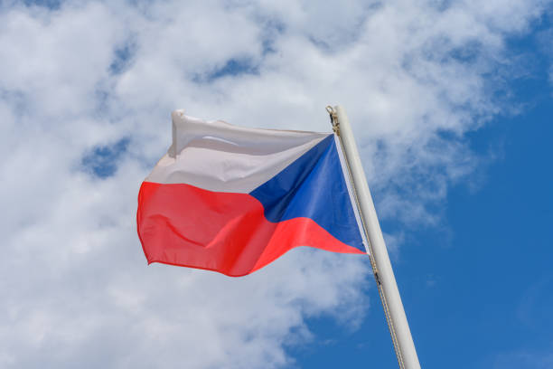 istock Czech Republic flag waving in the wind 1415449770