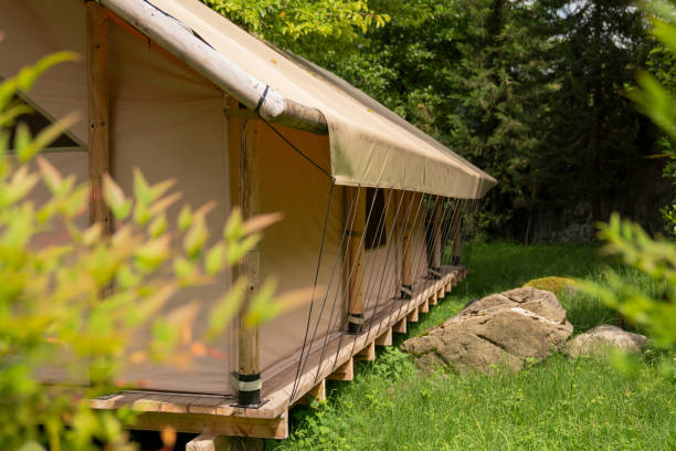 istock Luxurious camping resort in nature forest 1415451487