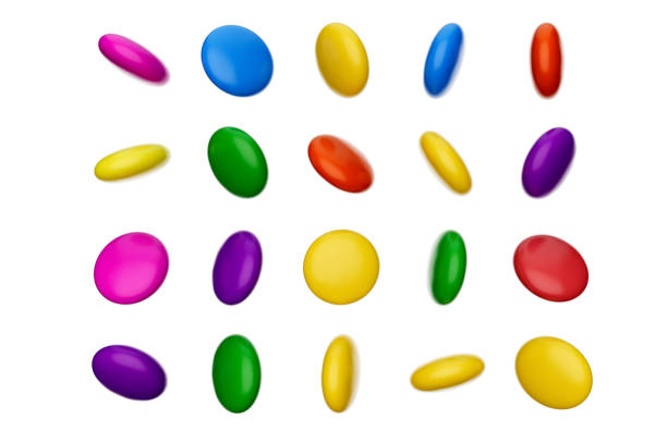 istock Chocolate Candy Gems on White background 3d illustration 1415452723