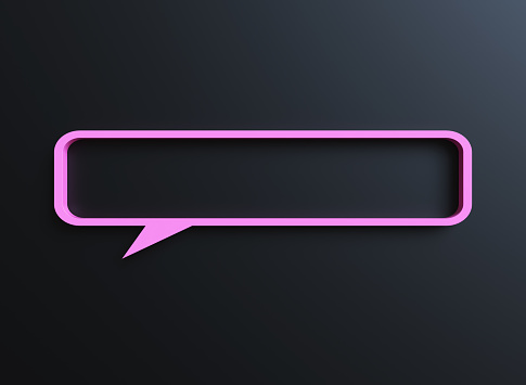 Top view image of speech bubble with text LET'S TALK on pink background with copy space.