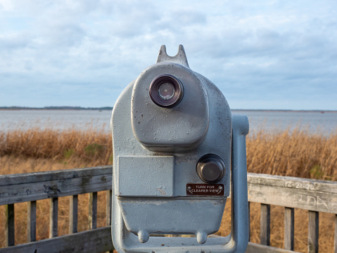 Wildlife Viewfinder aimed a wetlands and a saltwater bay
