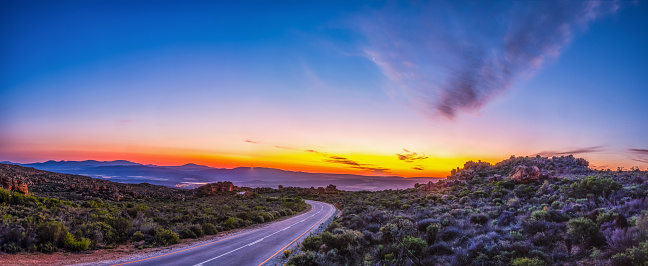 Sunset from Pakhuis Pass in the beautiful Clanwilliam area in the Western Cape of South Africa