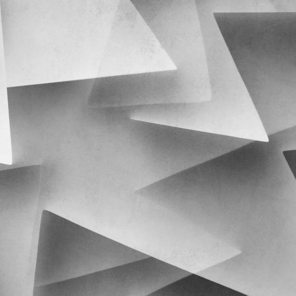 istock Abstract shapes made paper, gray background 1415461265