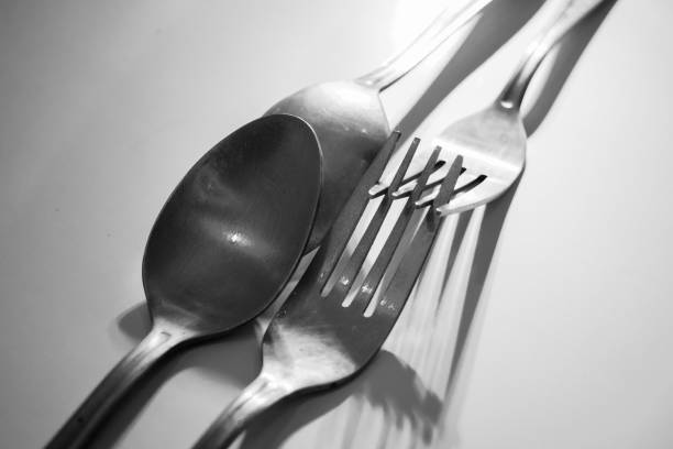Fork and spoons stock photo