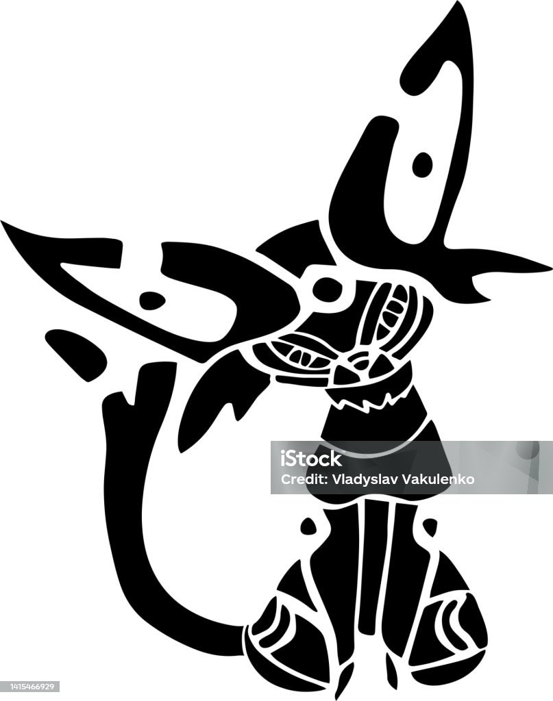 Clip Art Vektor Kucing Hitam Dan Putih Ilustrasi Stok - Unduh Gambar