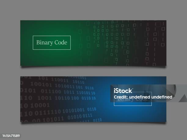 Banner Template On The Gray Color Background Small Shadow Binary Code ...