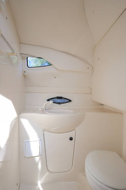 istock Interior restroom toilet inside motor yacht 1415472694