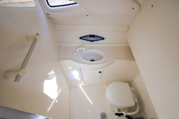 istock Interior restroom toilet inside motor yacht 1415472699