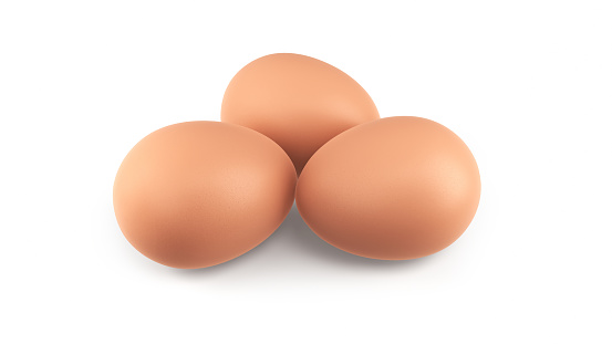 3d render Eggs Brown (isolated on white and Clipping path)
