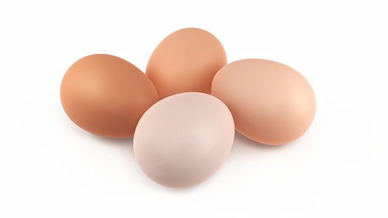 3d render Eggs Brown (isolated on white and Clipping path)