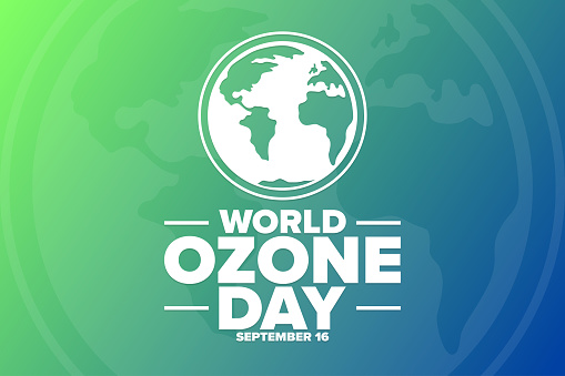 World Ozone Day. September 16. International Day for the Preservation of the Ozone Layer. Holiday concept. Template for background, banner, card, poster with text inscription. Vector illustration