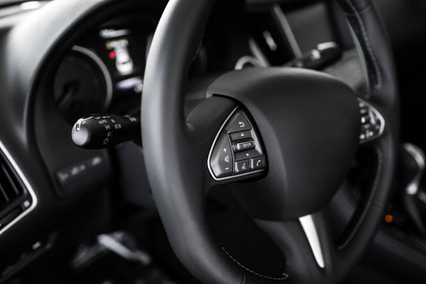 istock details of stylish car interior, leather interior 1415473854