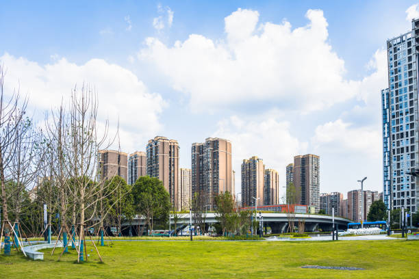 istock Sunny day: modern city of Chengdu 1415477206