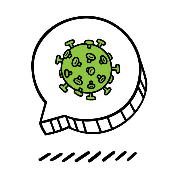 virus speech bubble doodle 6 - speech bubble art discussion inks on paper stock-grafiken, -clipart, -cartoons und -symbole