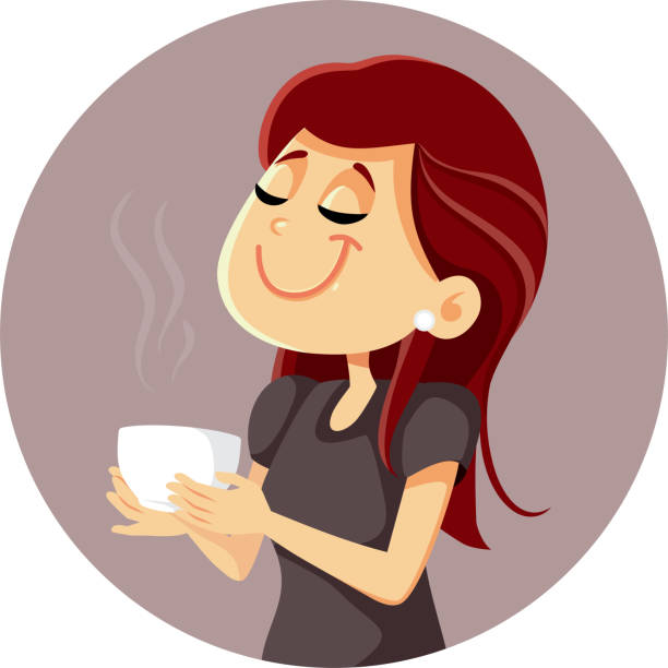 ilustraciones, imágenes clip art, dibujos animados e iconos de stock de mujer feliz sosteniendo un plato de sopa caliente vector cartoon illustration - minestrone