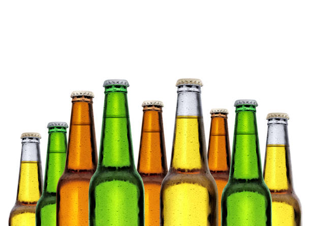 istock Frosty bottles of beer isolated on a white background. 3d render 1415491271