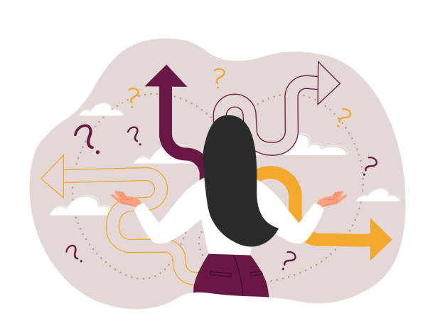 rozhodování konceptu - objev stock ilustrace