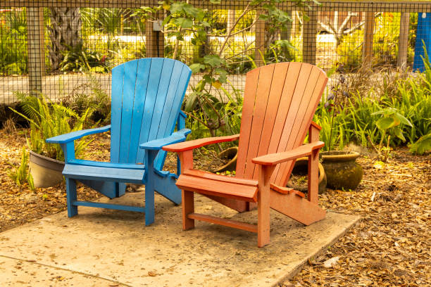 istock Two chair, bench in a garden 1415497749