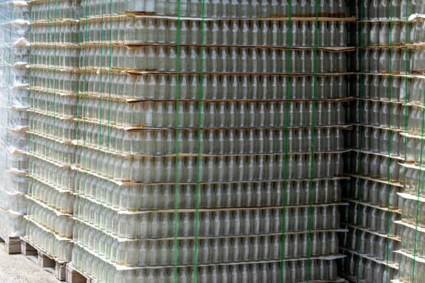 istock Bottles and glass recycling. Ecological concept background 1415506325