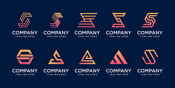 Set of collection initial letter S SS logo design template. icons for business of fashion, sport, automotive, technology digital.
