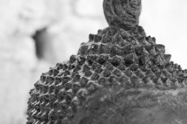 Black and white close up Specific patterns for the Buddha image stock photo