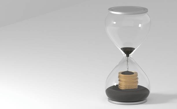 kapsuła czasu klepsydra pieniądze piasek kończy się czas - retirement pension hourglass concepts zdjęcia i obrazy z banku zdjęć