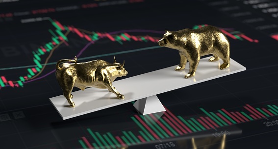 Bull market, Financial and business, stocks, cryptocurrency, defi, decentralized finance