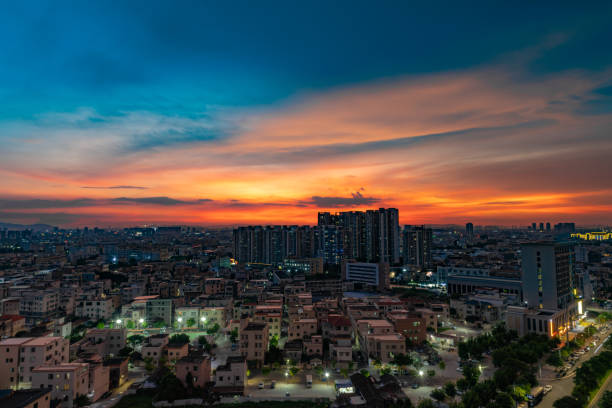 istock a Chinese suburb in sunset time 1415514751