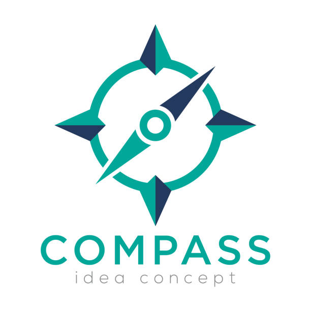 ilustrații de stoc cu compass logo icon design vector - busolă