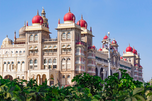 Beautiful Royal Palace of Mysore stock photo