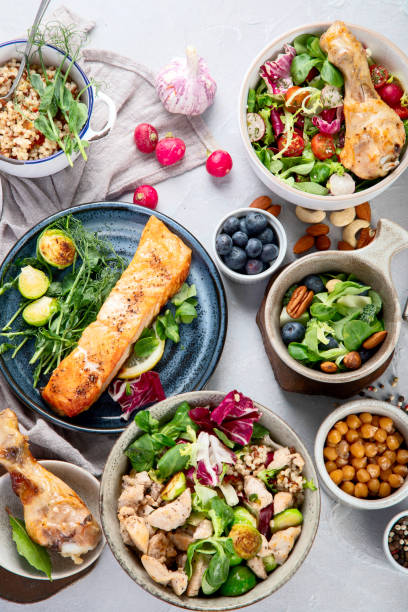 istock Healthy food assortment. Dieting concept. Flat lay, top view 1415515966