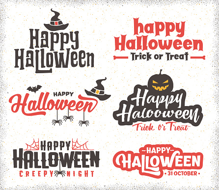 Vector lettering, logo designs, and titles for Halloween.