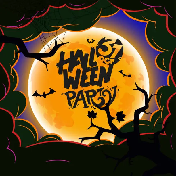 Vector illustration of Halloween party vector banner template