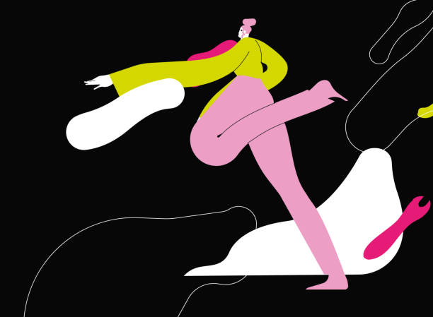 istock Freedom, inspiration and creative energy concept. Happy active enthusiastic young woman flies. 1415522753