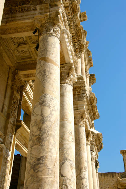 istock Archaeological column detail from Ephesus Celsus Library exterior 1415526265