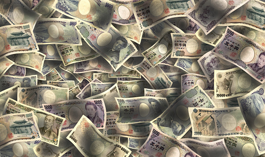 Japanese currencies background