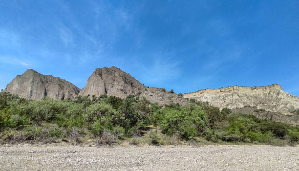 Mountain landscape in Vashlovani nature reserve stock photo