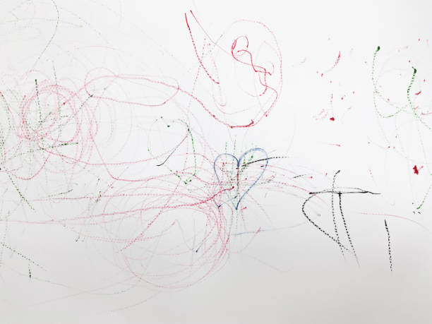 istock Abstraction Imitation of a child's pencil drawing on paper 1415528652